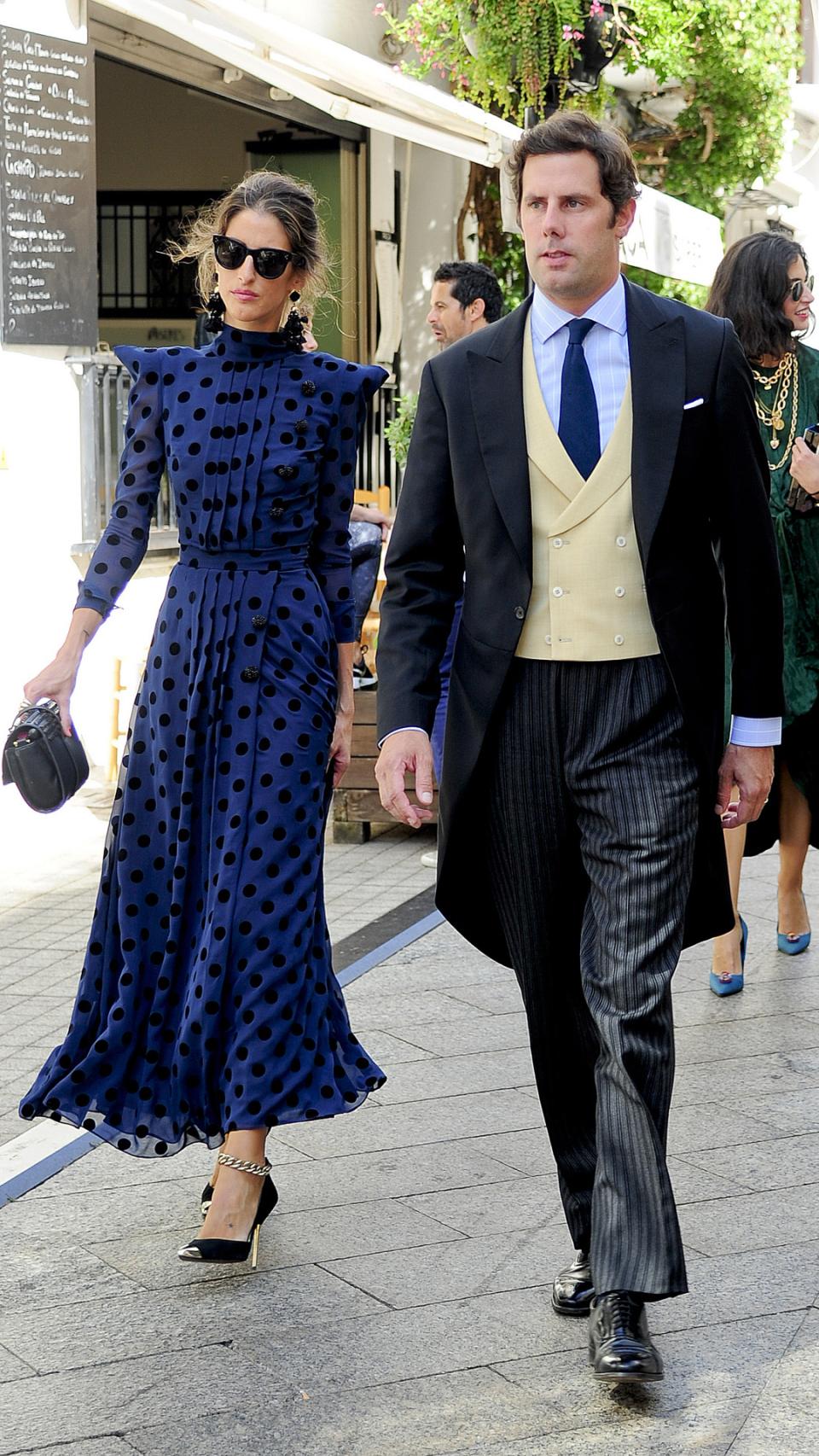 Domecq junto a su marido en una boda en 2017.