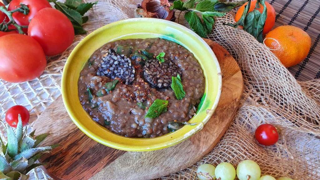 Lentejas guisadas con morcilla
