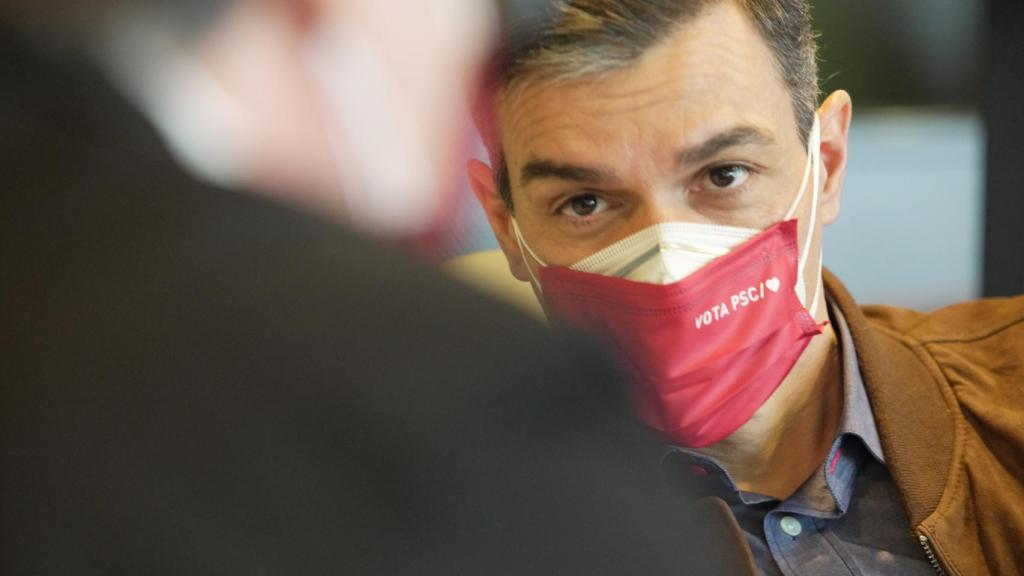 Pedro Sánchez, presidente del Gobierno y líder del PSOE, en Salou (Tarragona), en un mitin del 14-F.