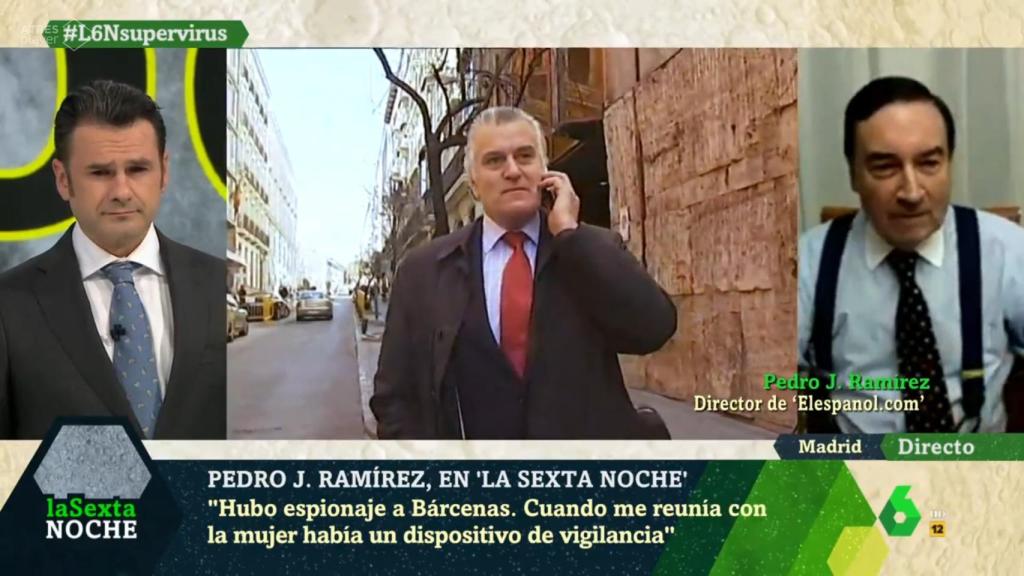 Pedro J. Ramírez, durante su intervención en el programa 'laSexta Noche'.