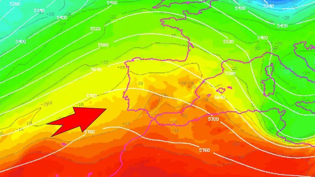 Las altas presiones posicionándose sobre la Península a partir del jueves. AEMET/SINOBAS.