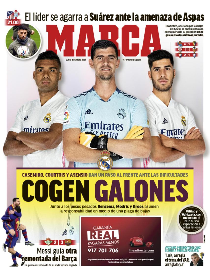 La portada del diario MARCA (08/02/2021)