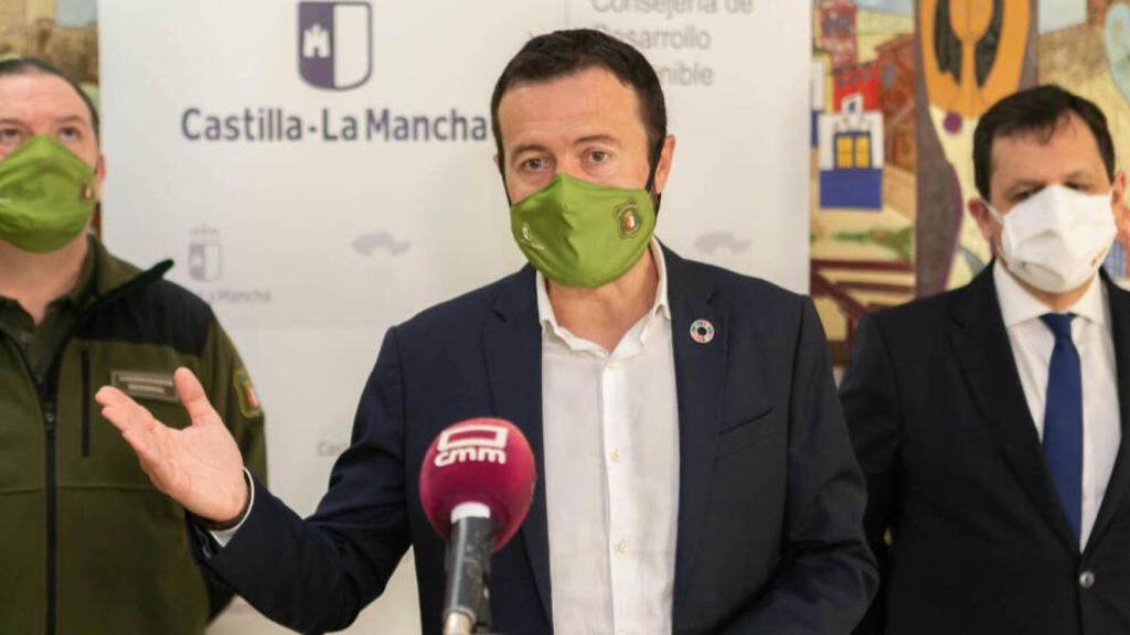 El consejero de Desarrollo sostenible, José Luis Escudero, este lunes en rueda de prensa