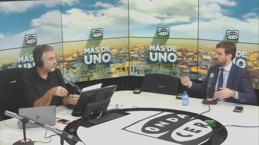 Pablo Casado, presidente del PP, entrevistado en Onda Cero.