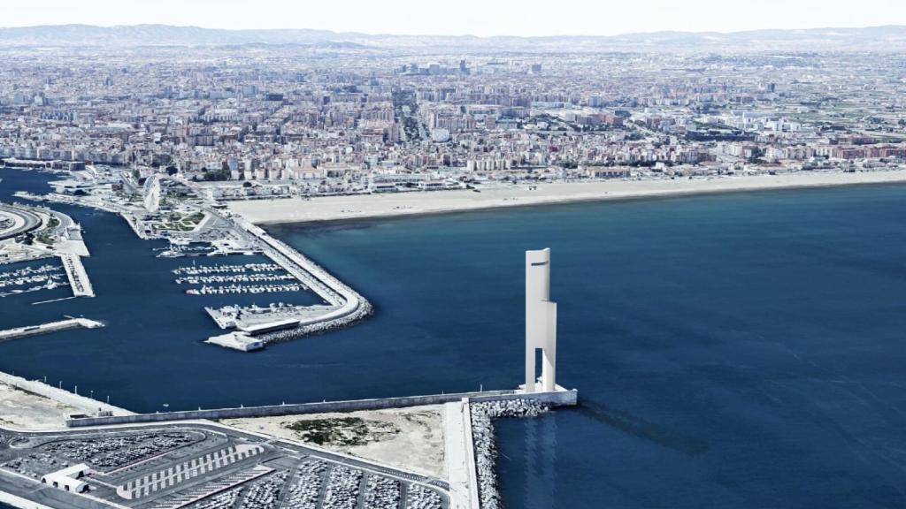 Figuración de la Torre Eólica que proyecta en Valencia Net de Gerrers. EE