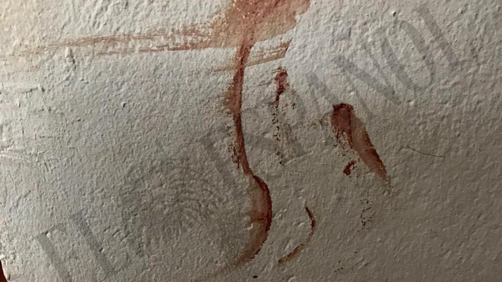 Manchas de sangre en las paredes