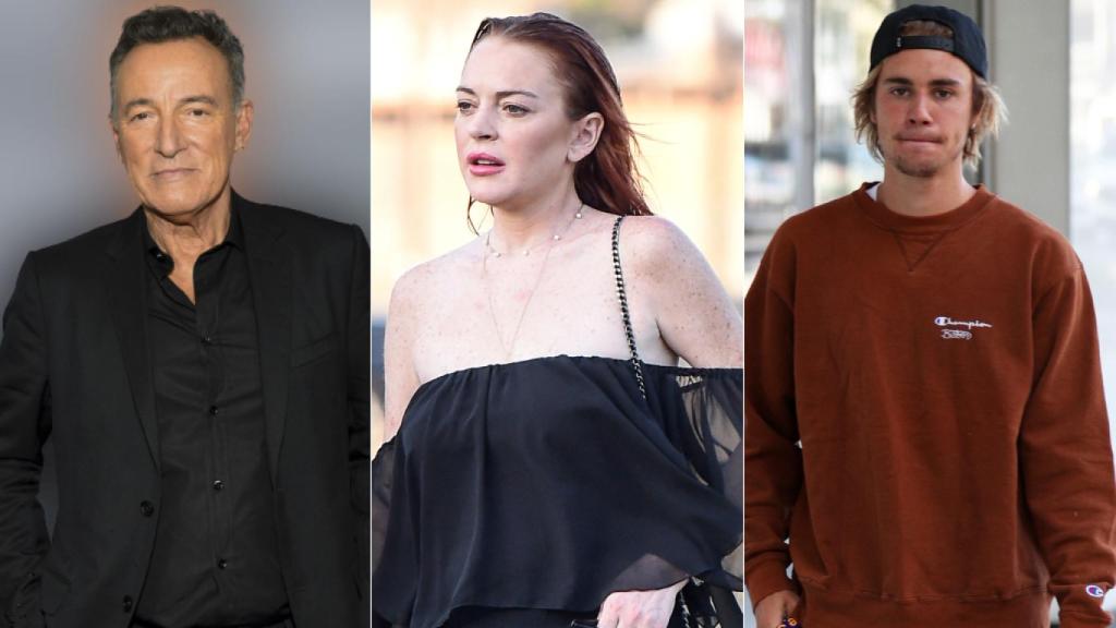 Bruce Springsteen, Lindsay Lohan y Justin Bieber en montaje de JALEOS.
