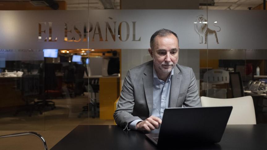 Cristian Campos, jefe de Opinión de EL ESPAÑOL, en su charla con los suscriptores.