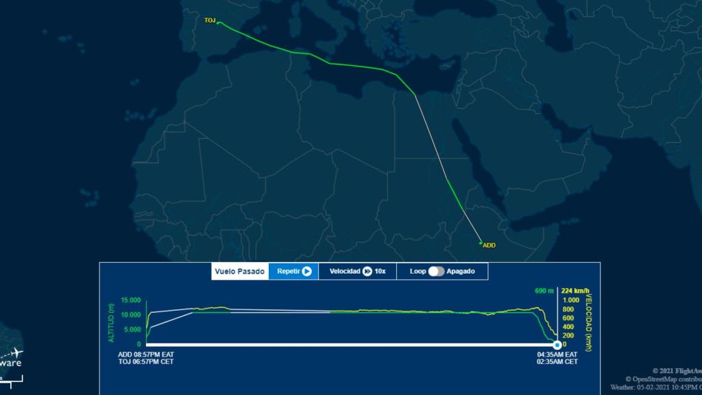 Recorrido del vuelo AME4518