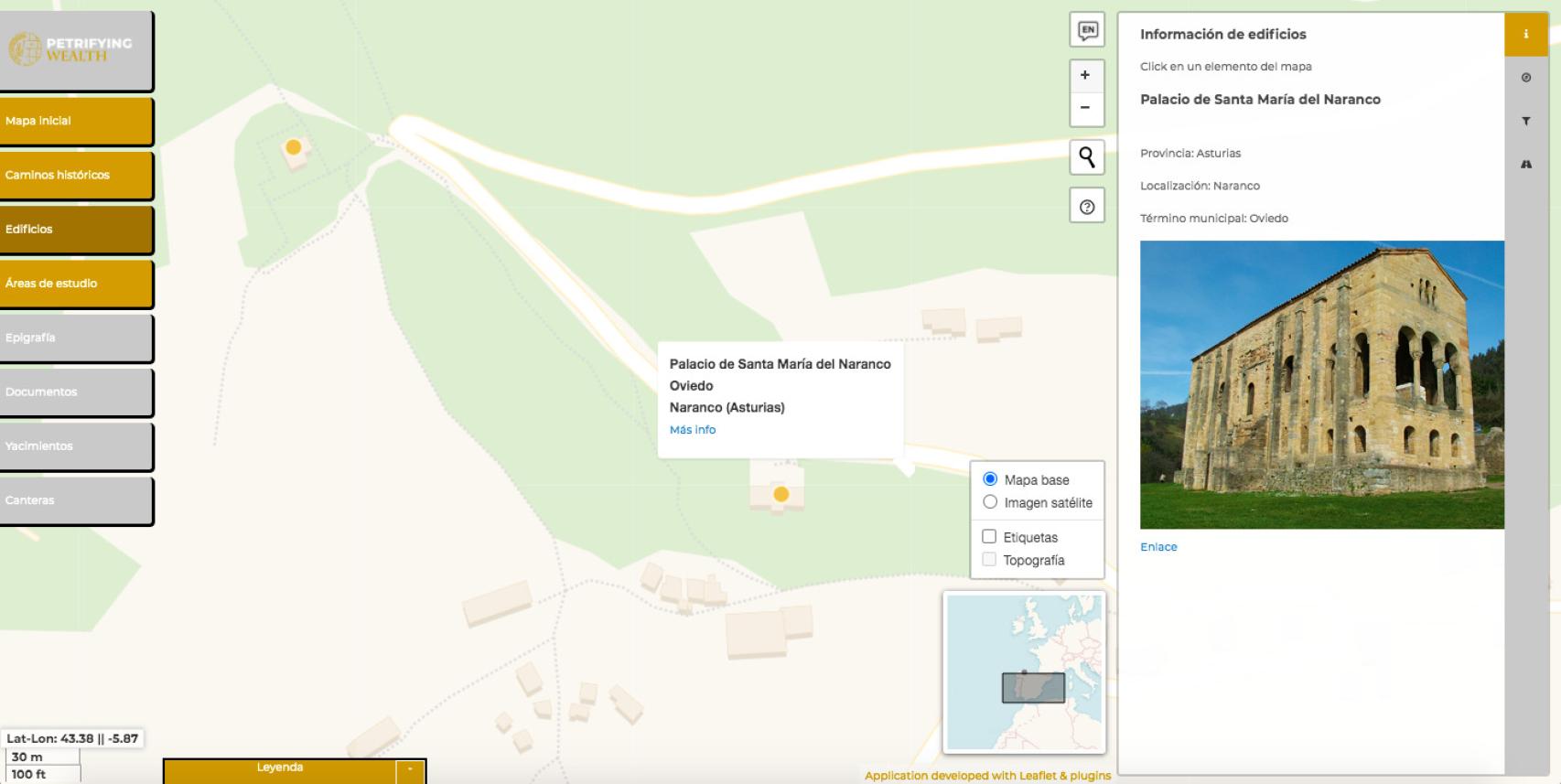Santa María del Naranco, uno de los grandes testimonios del románico en España, en el mapa.