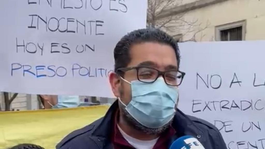 Winston Flores, diputado opositor de la Asamblea Nacional legítima de Venezuela, ante el Tribunal Supremo, en Madrid.