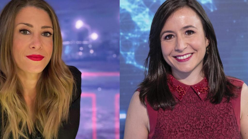 Las meteorólogas Isabel Zubiaurre (a la izquierda) y Silvia Laplana (derecha).