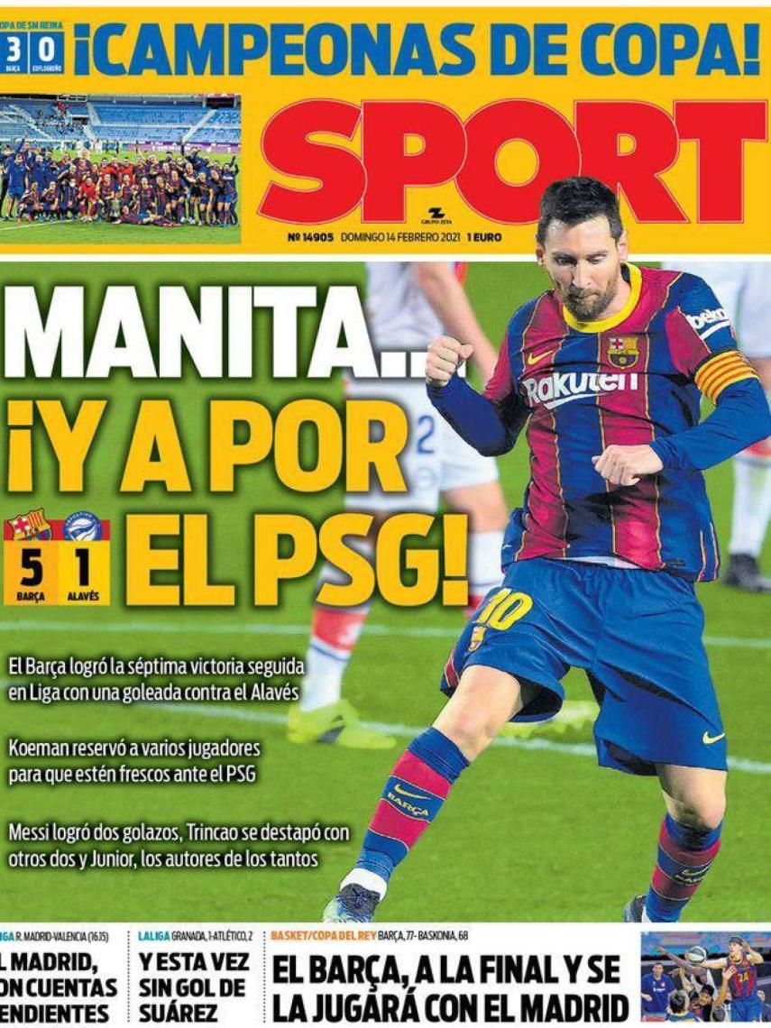 La portada del diario SPORT (14/02/2021)