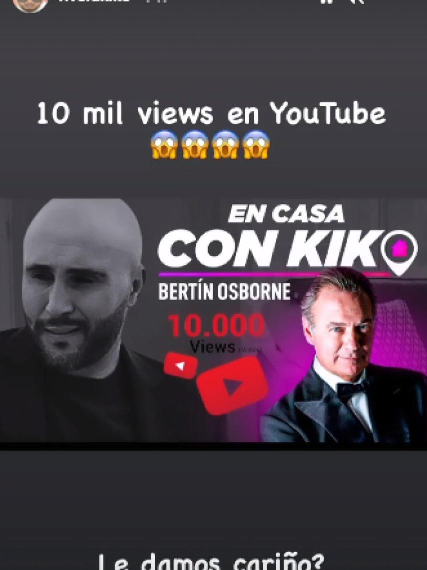 Kiko Rivera ha celebrado el éxito de su entrevista con Bertín Osborne en sus 'stories' de Instagram.