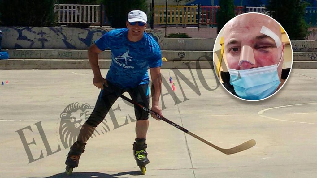 Carlos, patinando con el club Linares Patina.