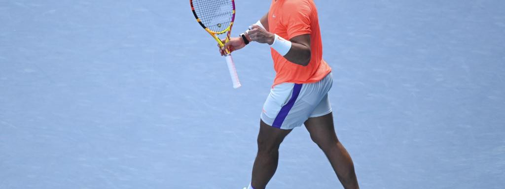 Nadal, celebrando su victoria ante Fognini.