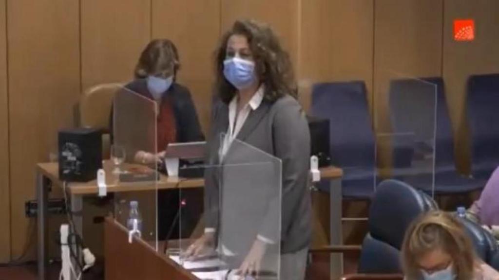 Carla Antonelli, en la Asamblea de Madrid.
