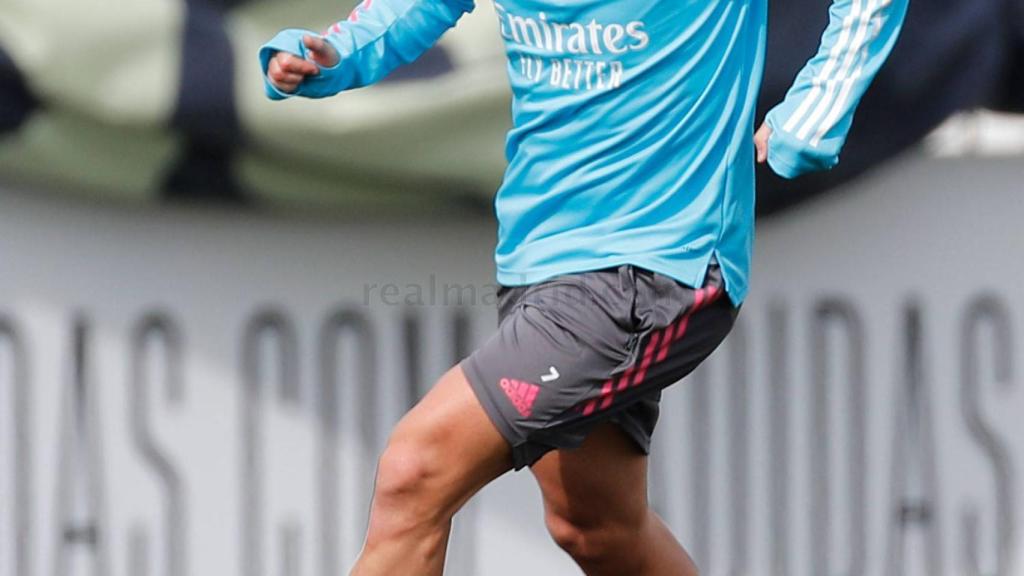 Eden Hazard, durante un entrenamiento del Real Madrid