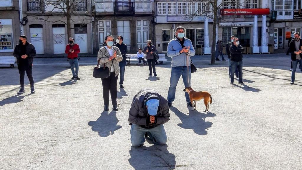 Hosteleros de Ferrol en una foto de archivo.