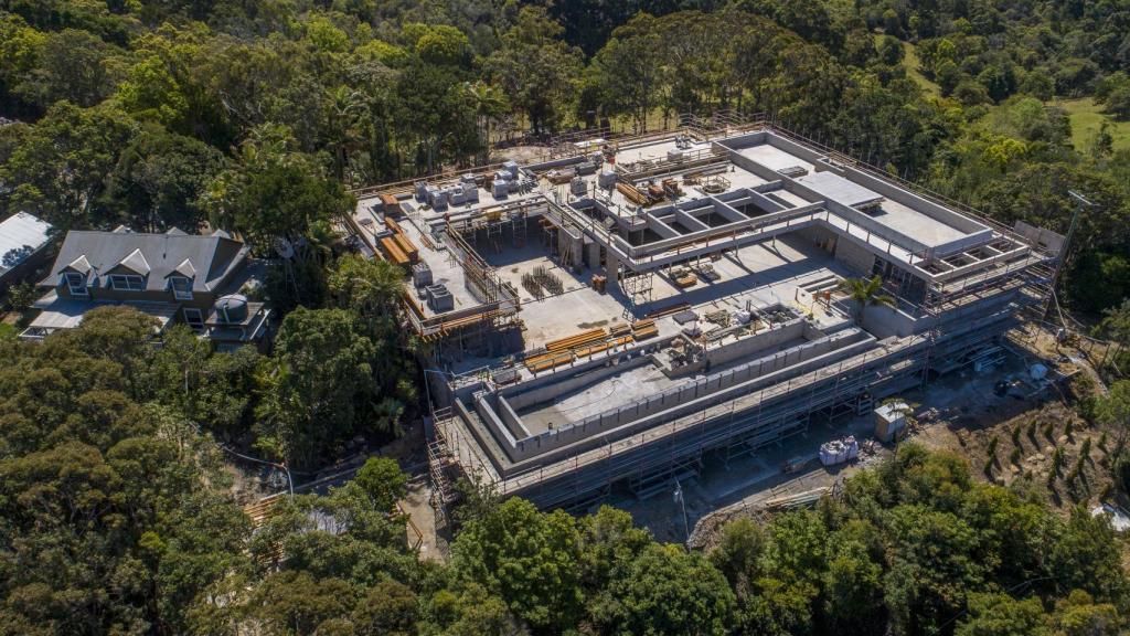 Vista aérea de la casa que poseen en Australia.
