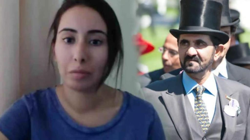 La princesa Latifa y el emir de Dubái en un montaje de JALEOS.