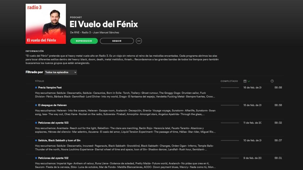 Spotify ofrece acceso a los programas de RNE