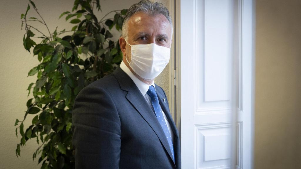 El presidente,  Ángel Víctor Torres, en la sede del Gobierno de Canarias en Madrid.