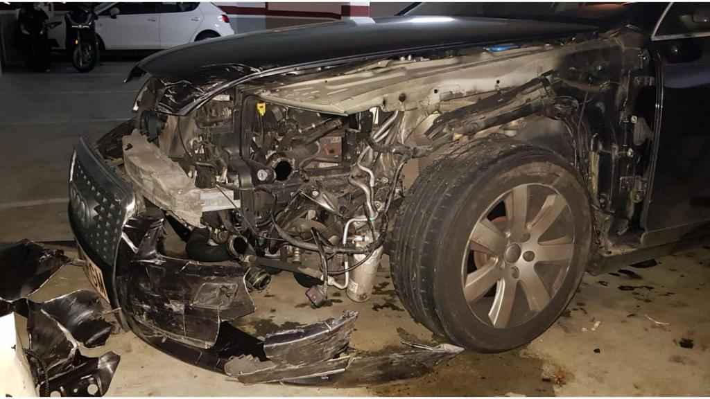 El coche siniestrado.