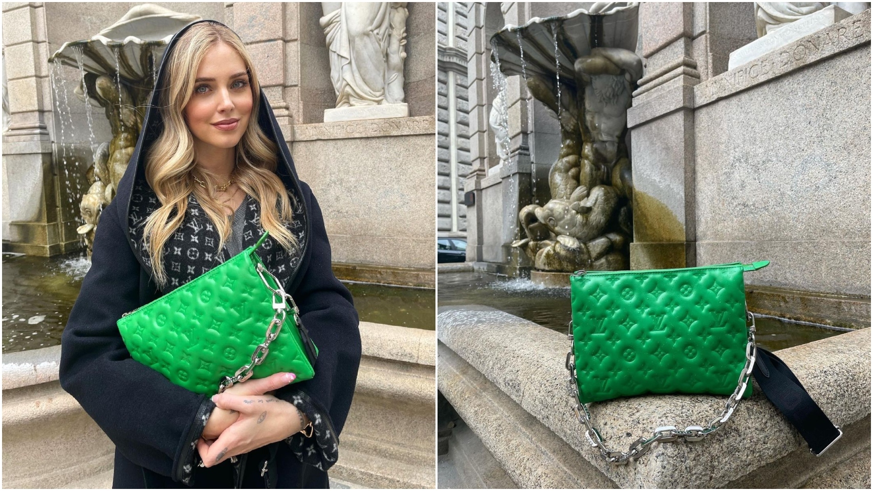 Chiara Ferragni con el Coussin de Louis Vuitton.