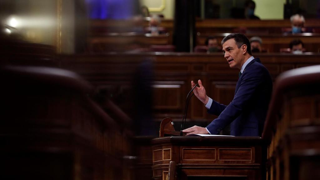 Pedro Sánchez, presidente del Gobierno, en el Congreso de los Diputados.