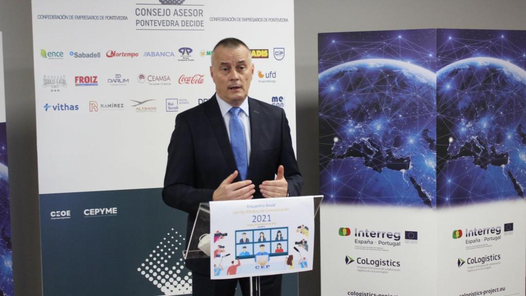 El presidente de la CEP, Jorge Cebreiros, en un encuentro con medios de comunicación.