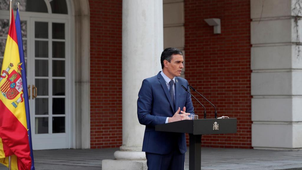 El presidente del Gobierno, Pedro Sánchez, este viernes en La Moncloa.