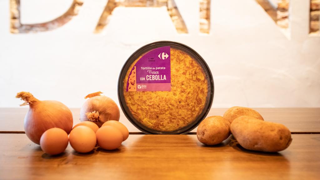 La tortilla de patata con cebolla de Carrefour.