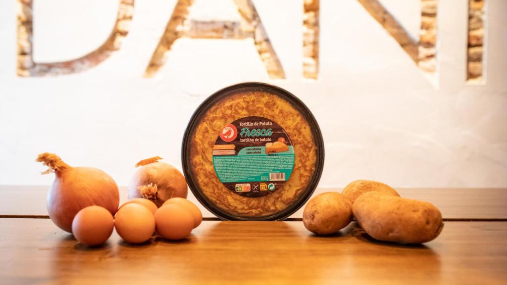 La tortilla de patata con cebolla de Auchan, la marca blanca de Alcampo.