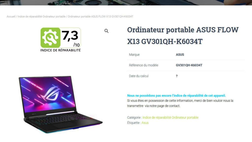 Asus ha presentado buenos índices de reparabilidad