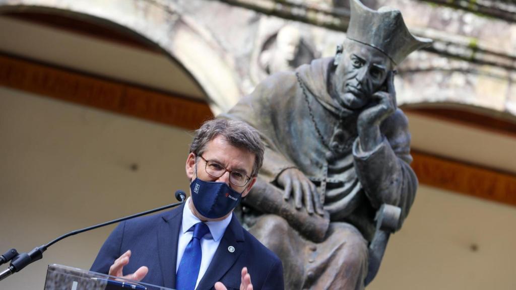 Feijóo en un acto en Santiago