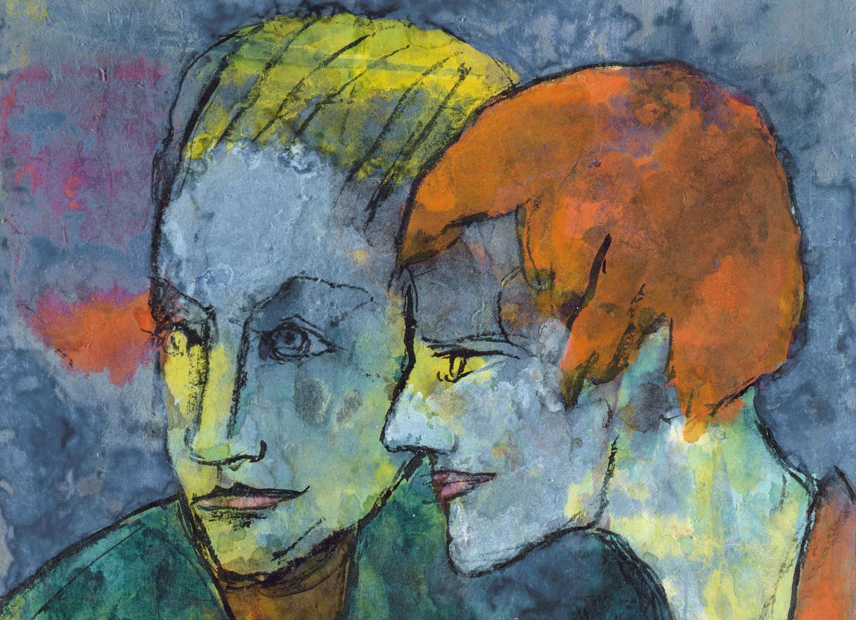 Detalle de 'La joven pareja', de Emil Nolde.