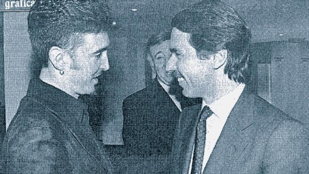 Aznar y Ramoncín, tras una reunión poco antes de las elecciones de 1996.