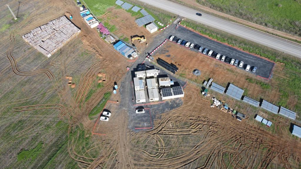 Vista aérea del emplazamiento de la futura planta fotovoltaiva de San Antonio (Huelva).