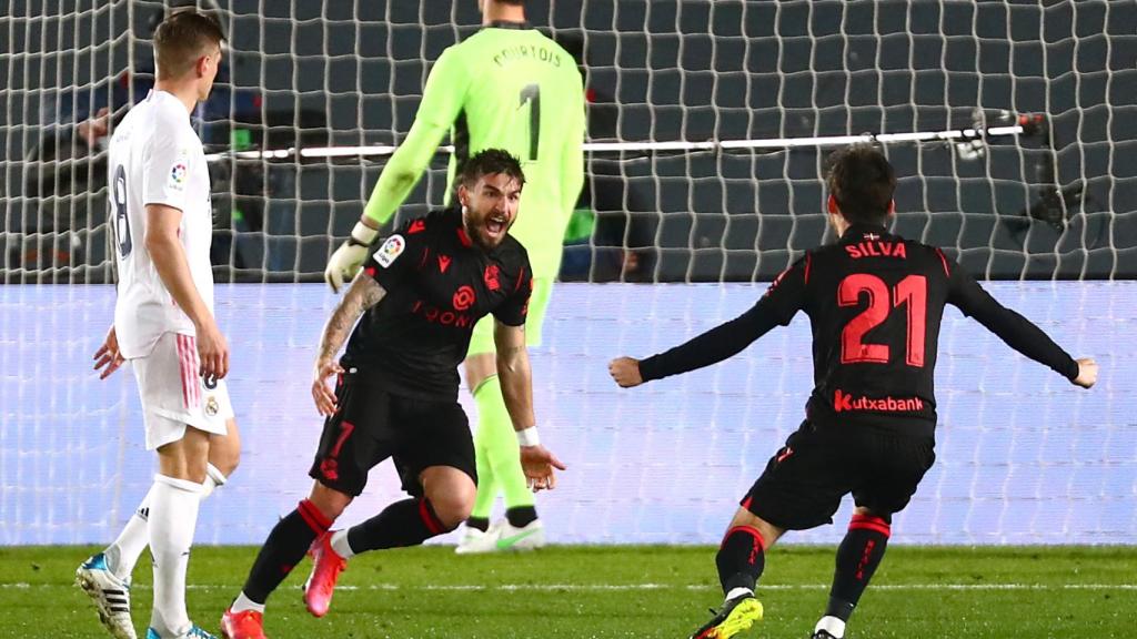 Portu celebra su gol al Real Madrid