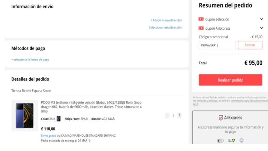 El Poco M3 de Xiaomi está en oferta en AliExpress.