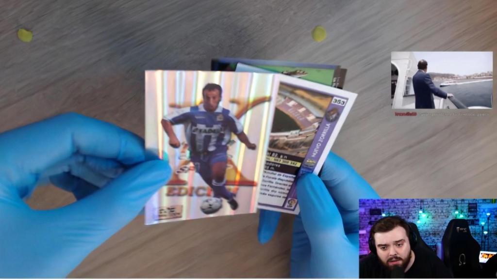 Vídeo: Ibai Llanos se emociona abriendo cromos del Deportivo