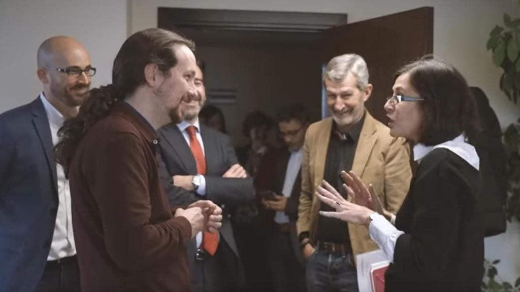Pablo Iglesias, en su visita al ministerio al tomar posesión.