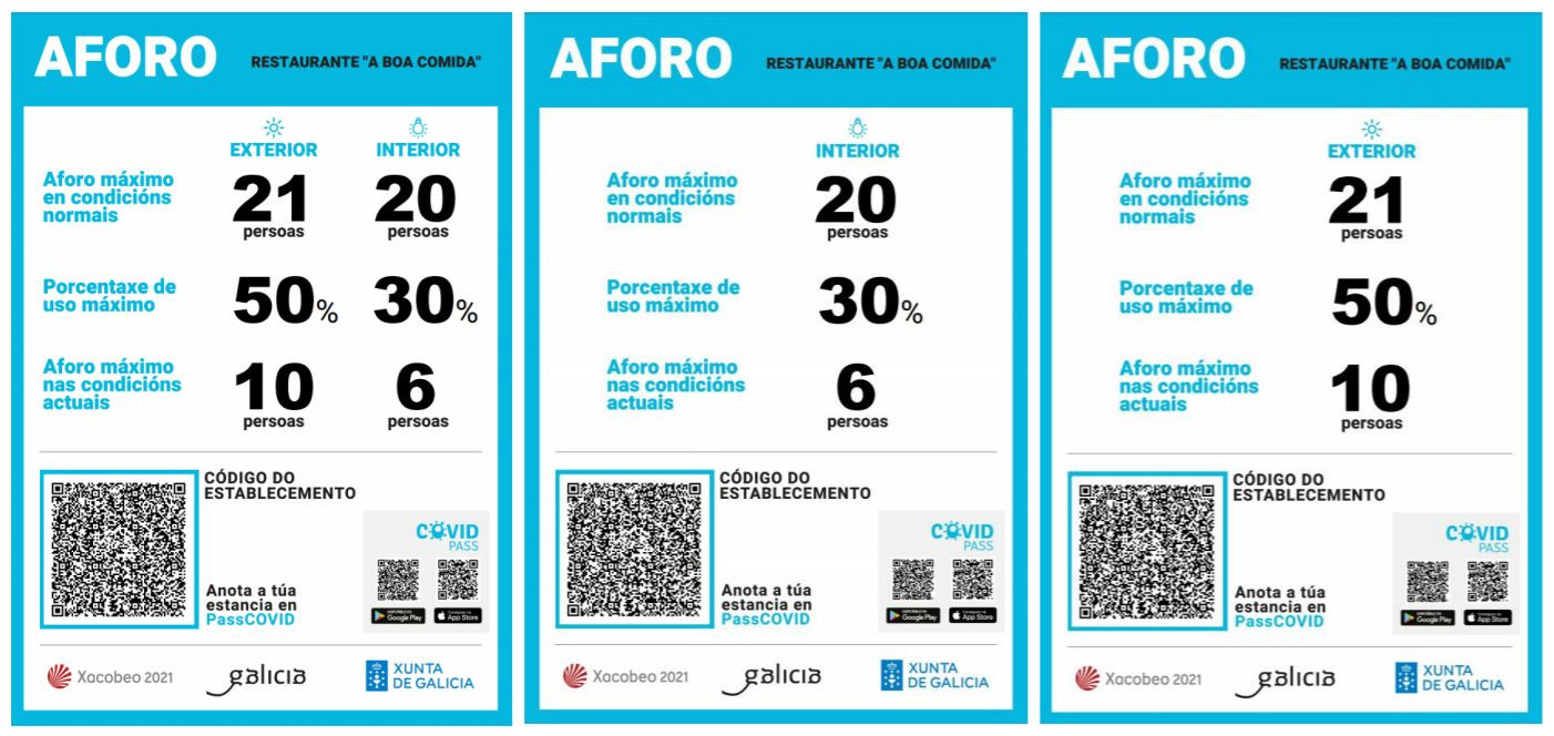 Ejemplos de carteles elaborados por la Xunta