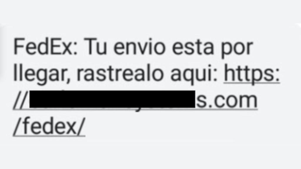 SMS falso que intenta engañar al usuario para que instale una app