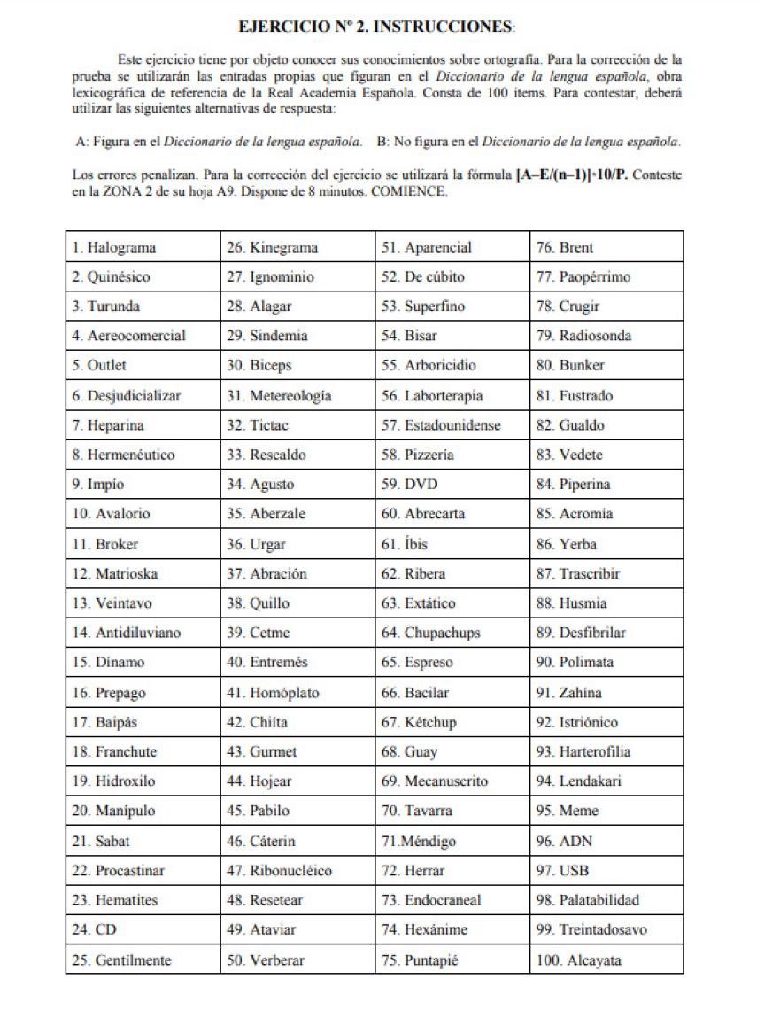 El polémico test de ortografía para acceder a la Policía Nacional.