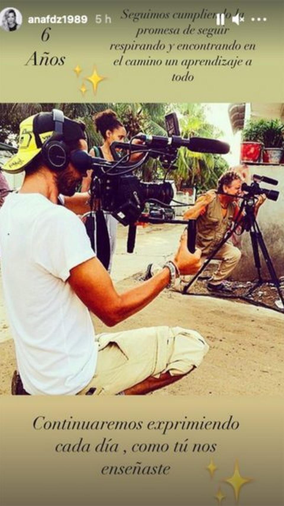 La foto que Ana Fernández ha publicado en sus redes sociales para recordar a Santi Trancho.