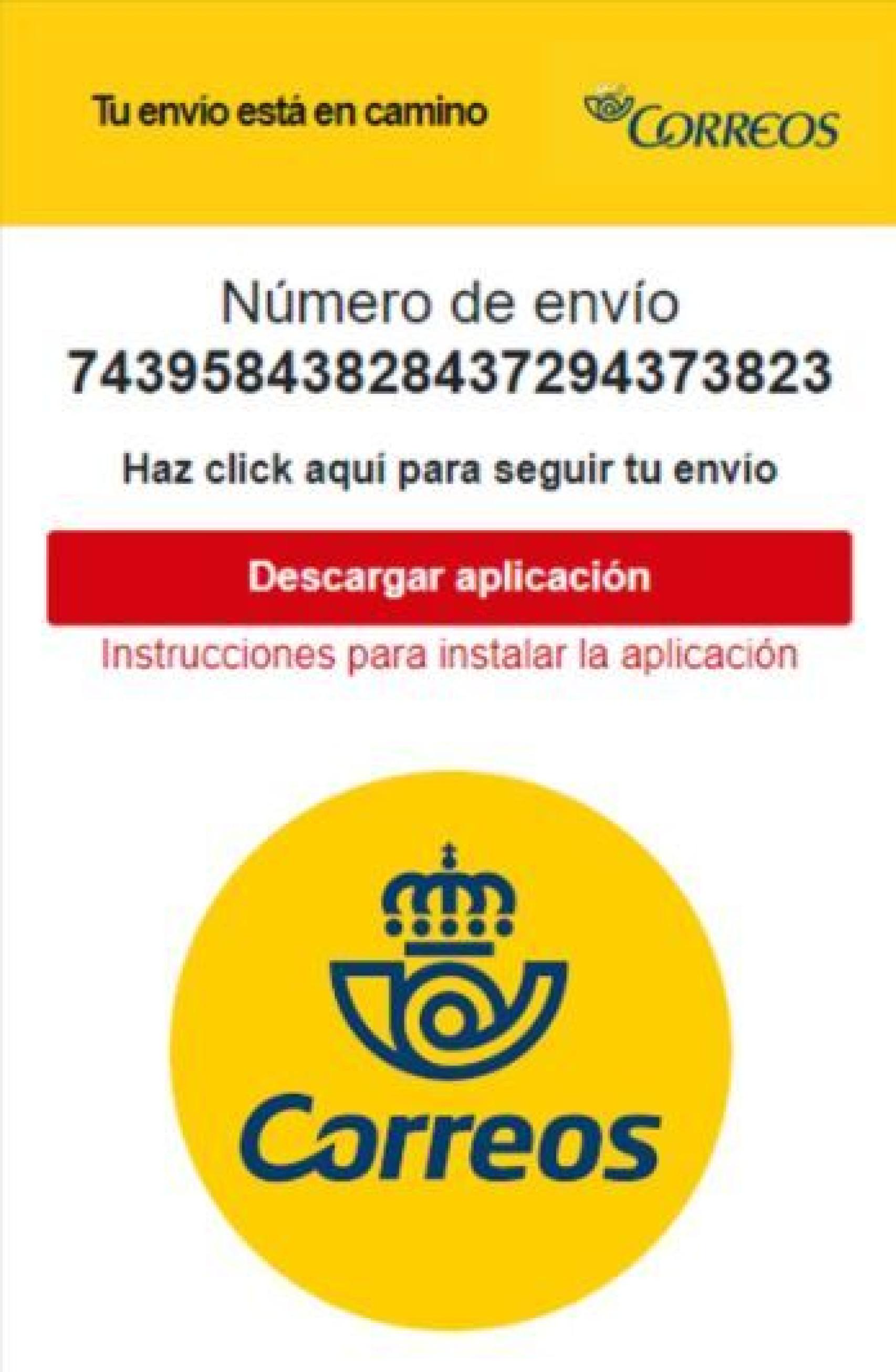 Un SMS haciéndose pasar por Correos.