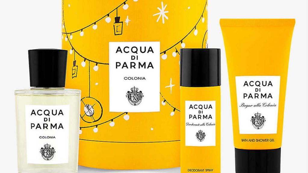 Estuche de colonia de Acquia di Parma.