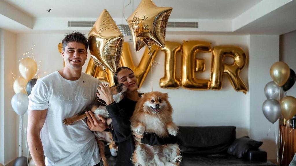 Tudela junto a su novia, Marina Romero, en una imagen de su última fiesta de cumpleaños.